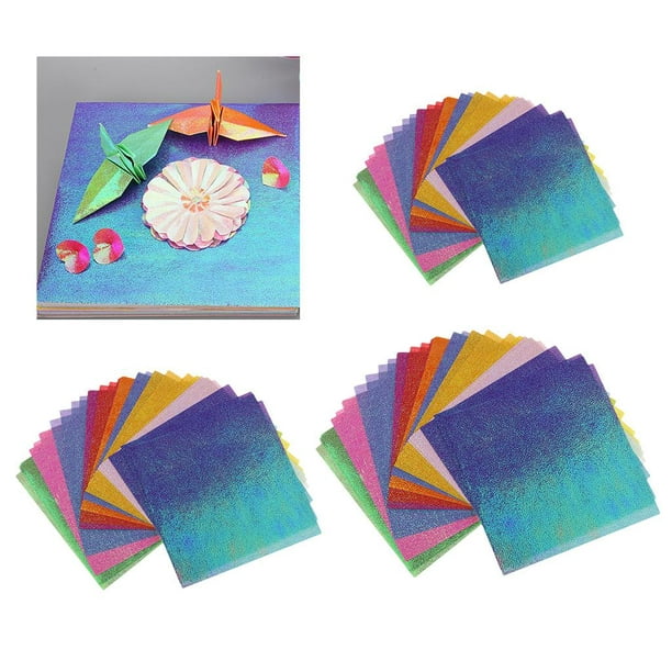 2x 50 Hojas de Papel Brillante, Papel Artesanal con , Papel Multicolor,  Manualidades de Origami Hechas , Decoración de perfecl Papel de  manualidades