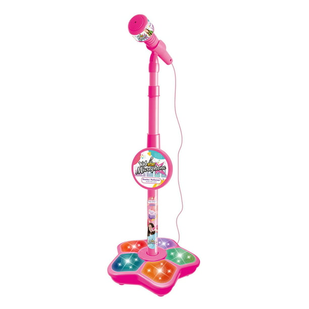 Juguete de micrófono con soporte Juguete de música de voz extraíble Luces  divertidas de Juguete para en Rosado perfke Micrófono para niños