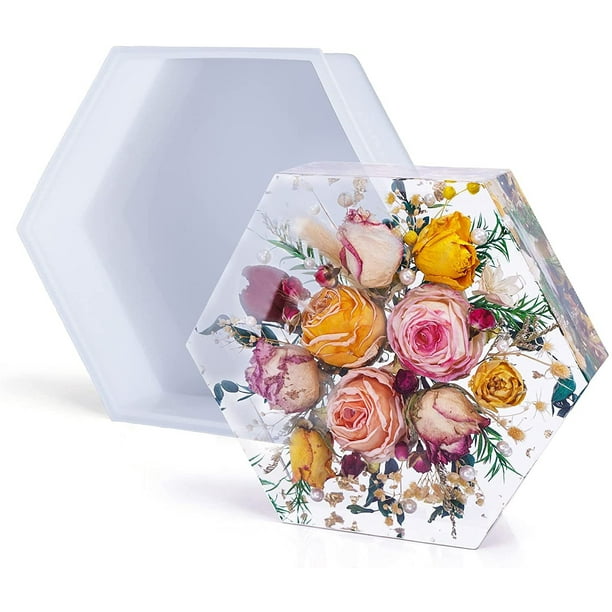 Caja de flores secas hechas a mano, molde de fundición de resina