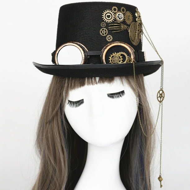 Sombrero con velo negro Steampunk : Accesorios,y disfraces originales  baratos - Vegaoo