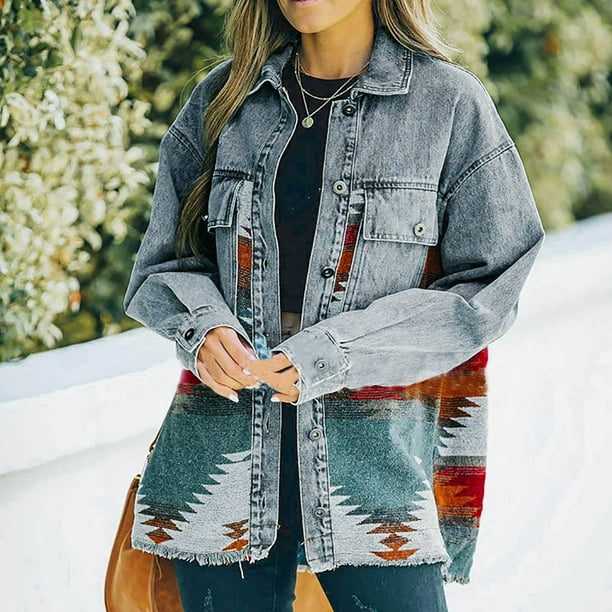 retro casual de para mujer con bolsillo de solapa Abrigo de lana con costuras de mezcl po942 | Bodega Aurrera en línea