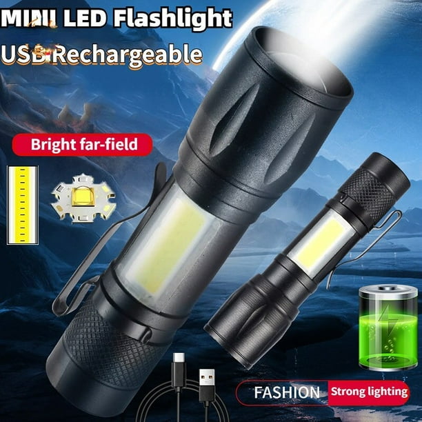 Linterna LED recargable de alta potencia, linterna táctica