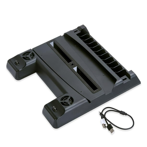  VRGE - Base de almacenamiento de carga para controlador PS5 -  Soporte de estación de carga magnética de aluminio de madera de nogal y  soporte de cable de carga para Sony