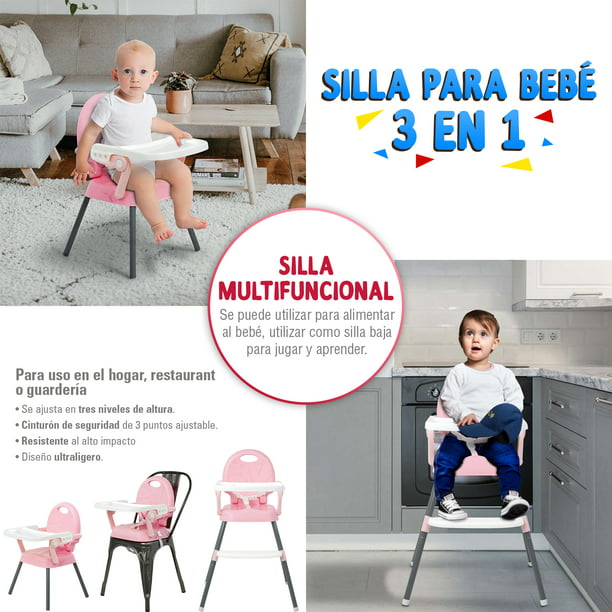 Silla alta para bebés y niños pequeños, sillas de alimentación plegables  para niños, asiento ajustable para comer alimentos, sillas altas para bebé