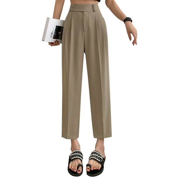 Pantalones formales para mujer, botas de trabajo a medida, elásticos,  informales, de negocios, pequeños, regulares, con bolsillo - AliExpress