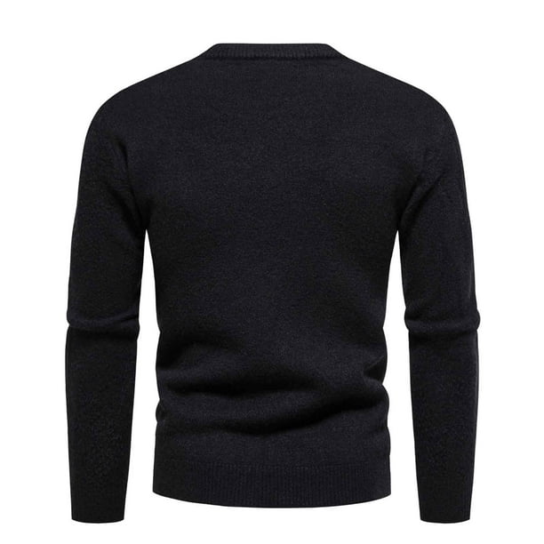 Suéter de otoño e invierno de moda para hombre, suéter de punto inferior  con bloqueo de color para hombre Pompotops oipoqjl39758