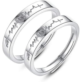 Conjunto de anillos elegantes para mujer, joyería de moda de compromiso de  boda de Color plateado con anillo femenino de circonio Cubiz brillante