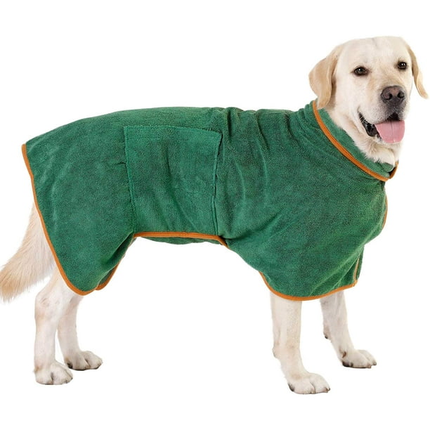 Albornoz de microfibra ajustable para perros, albornoz grande y absorbente  para secar después del ba brillar Electrónica