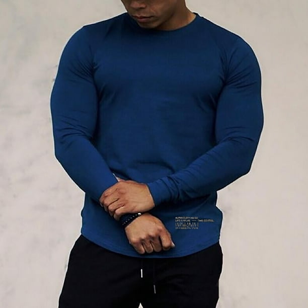 Camiseta elastica manga larga hombre 