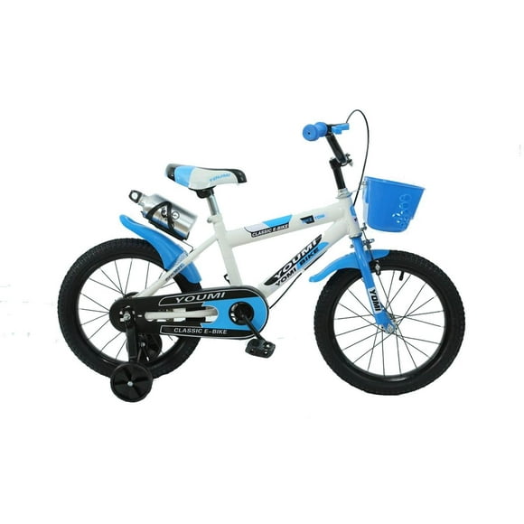 bicicleta infantil rodada 16 c llantas entrenadoras canasto azul lumax color azul