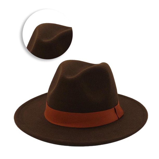 Sombrero de fieltro café hombre