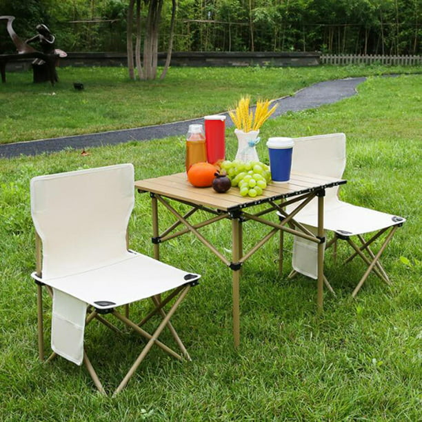 Juego de sillas de mesa plegables para acampar Mesa de centro de acero  Oxford Mat Silla Mesa auxiliar liviana para caminatas al aire libre Fiesta  en DYNWAVEMX escritorio plegable