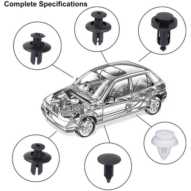 100 piezas universales de plástico para remaches de coche, 6 tamaños de  clips de sujeción para coche, herramientas de sujeción, clips de plástico  para guardabarros para puerta de coche, parachoques, guardabarros, kit