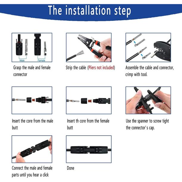 Kit de herramientas de crimpado compatible con conector de cable solar MC4,  27 piezas esquí