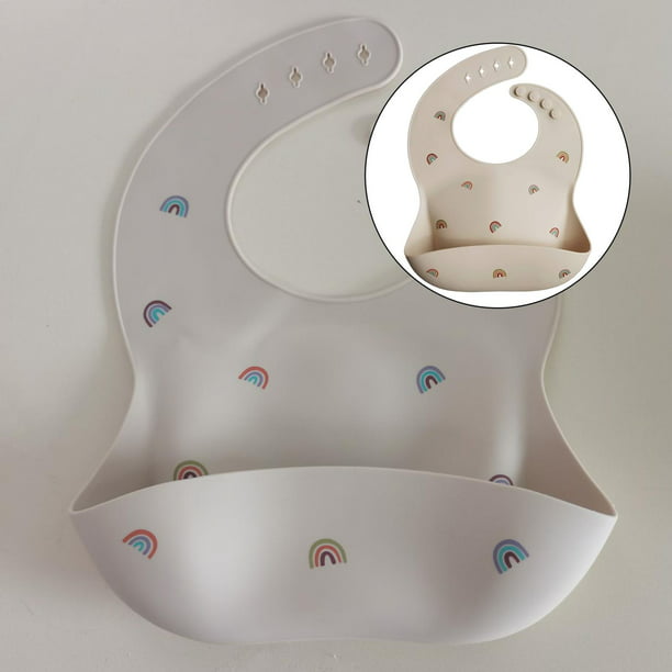 Babero de silicona para bebé, sin BPA, baberos impermeables, suaves,  duraderos, ajustables, 3 piezas de baberos de silicona para bebés y niños
