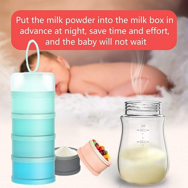 Dispensador de leche en polvo bebé, recipiente portátil de leche en polvo