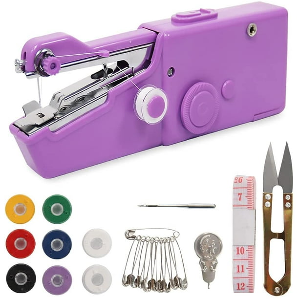 Maquina de coser de mano pequeña. Mini maquina de coser portátil electrica  rosa : : Hogar y cocina