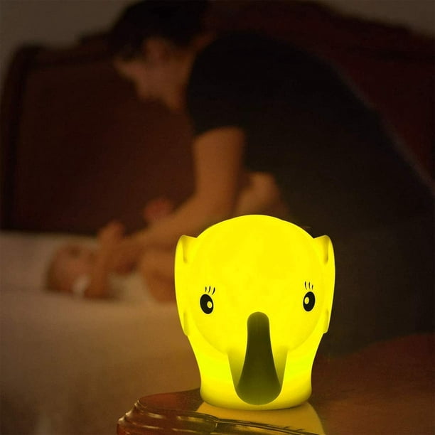 Luz nocturna LED con sensor de movimiento, luz nocturna para niños,  recargable por USB, 8 colores de iluminación, 3 modos de trabajo, para  dormitorio