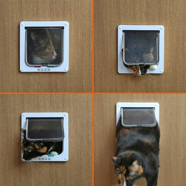 Puerta para gatos Puerta para perros Puerta para gatos magnética de 4 vías Puerta  para gatos Puerta MFZFUKR