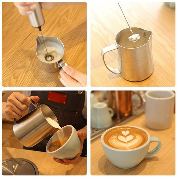 Toystoory Batidor potente de acero inoxidable para hacer espuma de café,  miniespumador de leche eléctrico, mezclador de cocina, espumador de Juegos  de servir café y té