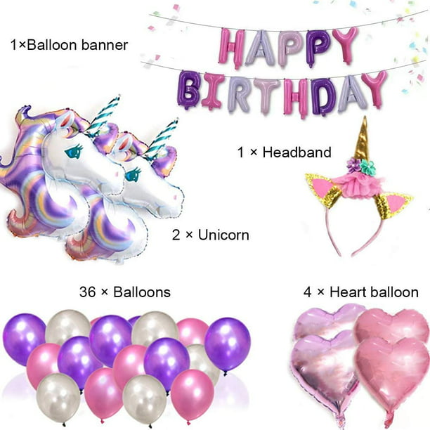 Otro globo decorativo de 5 unicornios para jardín, globos de unicornio de  100 cm, decoraciones para fiestas de cumpleaños, globos de aluminio para  fiestas de cumpleaños de 5 años