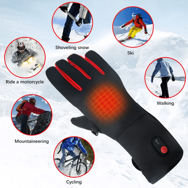 Guantes térmicos eléctricos, guantes térmicos para hombres y mujeres,  guantes eléctricos con batería recargable, calentadores de manos para  esquí