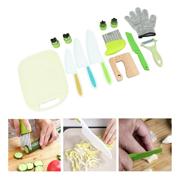 Cuchillo de cocina de plástico, 3 tamaños diferentes de cuchillo de cocina  de plástico, juego de cuchillos para niños para cortar frutas, verduras