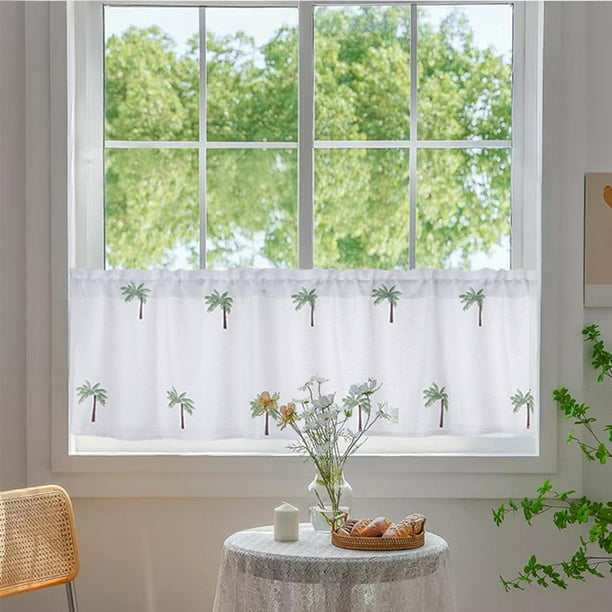 cortina corta blanca  Cortinas para habitacion, Cortinas cortas para  ventanas, Cortinas casa