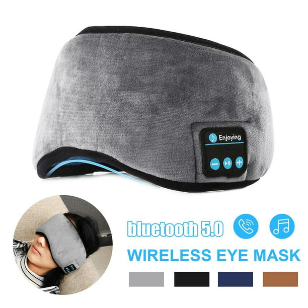 TOPOINT Máscara de ojos Bluetooth para dormir, auriculares inalámbricos,  cubierta de ojos para dormir, auriculares con micrófono manos libres