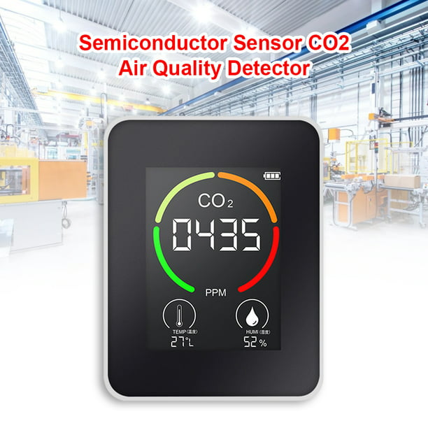 Mini detector de CO2 3 en 1, detector de dióxido de carbono, monitor de  calidad del aire, 400-5000PPM, temperatura y humedad, analizador de aire