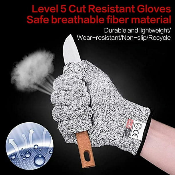 Guantes resistentes a cortes, guantes de seguridad de grado alimenticio, guantes  anticorte de cocina para cortar, guantes de trabajo de corte a prueba de  nivel 5 ER