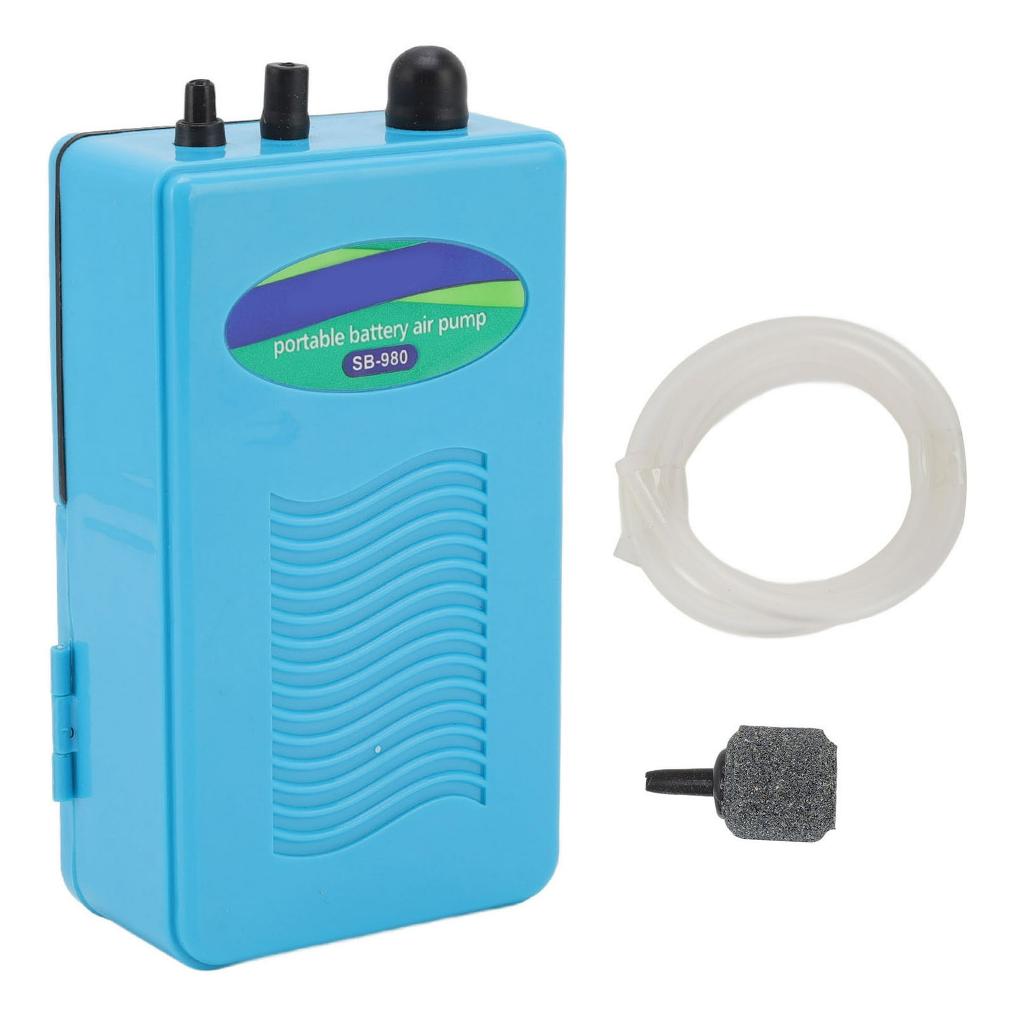 Saim - Bomba de aire portátil con batería de acuario portátil, funciona con  batería de reserva para tanque de peces, aireador, oxígeno