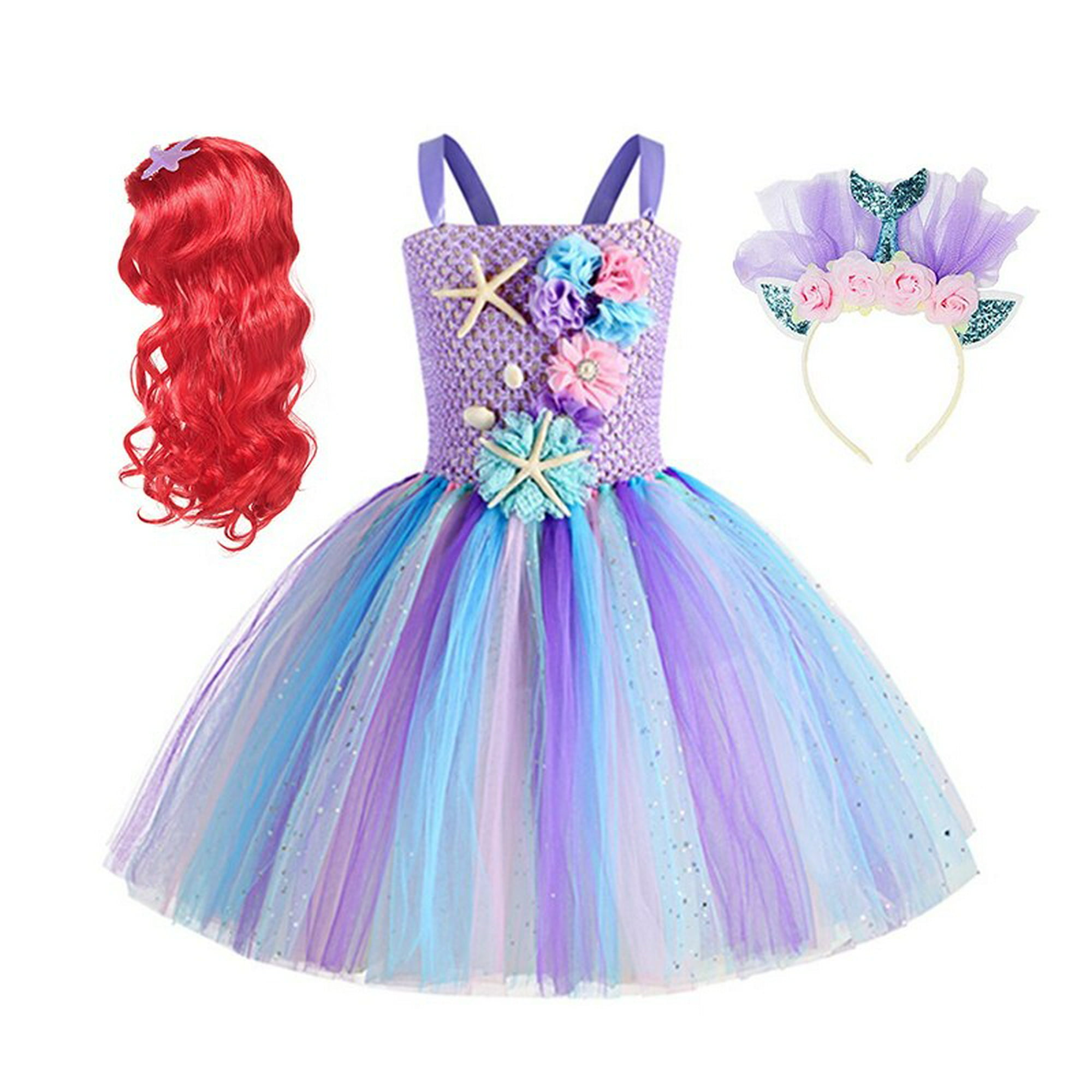 Vestido de la Sirenita Ariel para niñas, disfraz de Cosplay, ropa de fiesta  de cumpleaños, Carnaval, verano, 2022