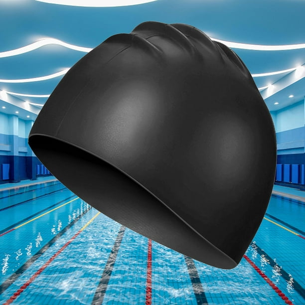 Gorro de natación de silicona antideslizante Unisex, gorro de piscina de  pelo largo con protección de
