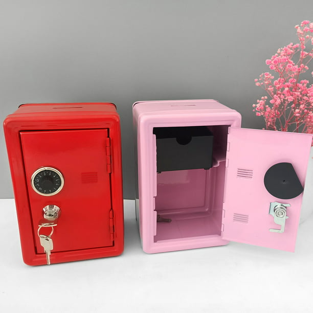 Hucha bonita, caja fuerte con contraseña, alcancía grande, dinero en  efectivo personal, contraseña/código de llave para adultos (color rosado)