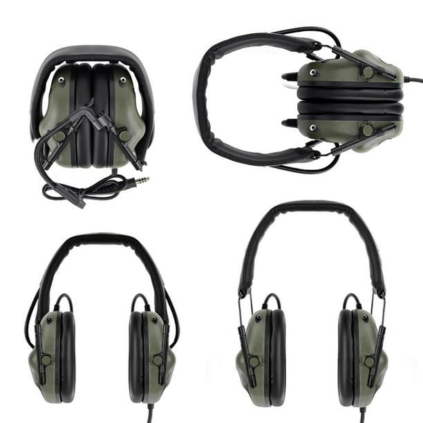 Casco Auricular Auricular Protección de tiro resistente Orejeras Tiro de  oído con micrófono desmontable Los 9.5x10cm kusrkot Auriculares tácticos