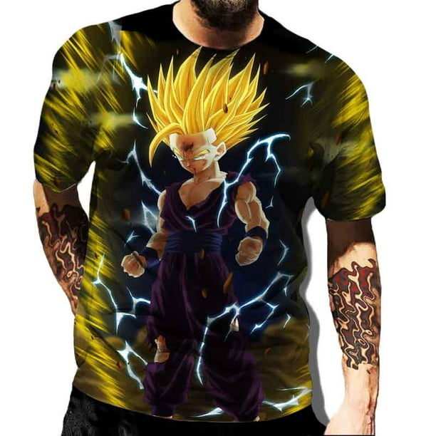 Camiseta con estampado 3d de Dragon Ball para camiseta informal de manga corta con cuello re heqiyong CONDUJO | Walmart en