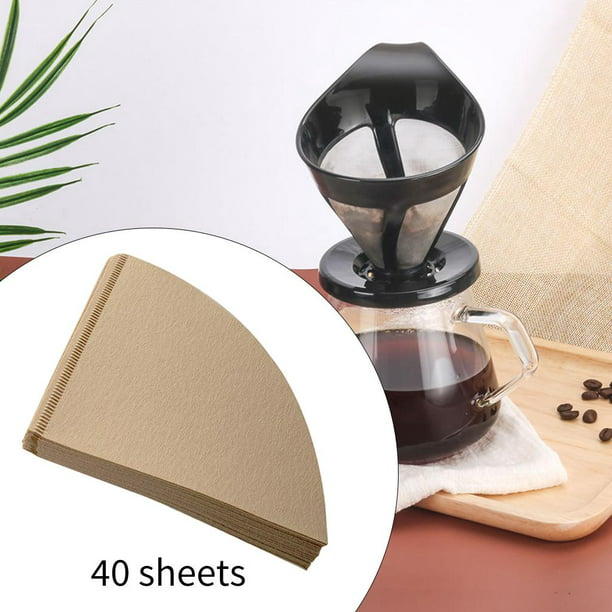 Accesorios de filtros de papel natural pa , V02 desechables de 1 a 4 tazas  sin , 40 pis premium pa cafetera de goteo de Yotijar Filtros de café de  cono