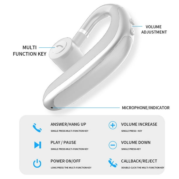 Auricular inalámbrico Bluetooth 5.0 en el oído Auricular inalámbrico para  conducción de automóviles Handfr Ipx5 a prueba de agua