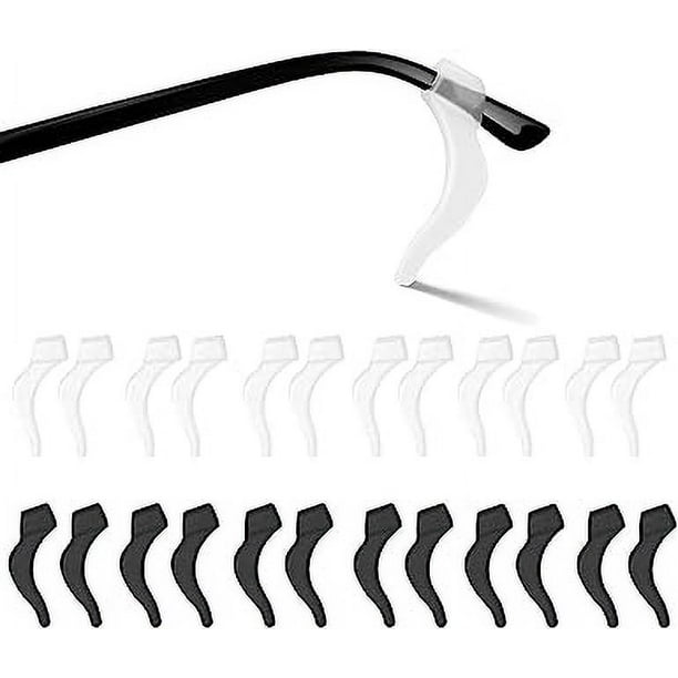 12 pares de ganchos universales de silicona, puntas de patillas  antideslizantes y soporte para anteojos, gafas de sol, gafas de sol, negro  y transparente. Sincero Electrónica