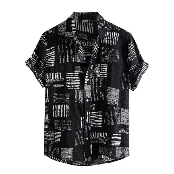 CVLIFE Camisa hawaiana de algodón estampada de manga corta para hombre Camisas de playa de corte hol CVLIFE Casual | Walmart en línea