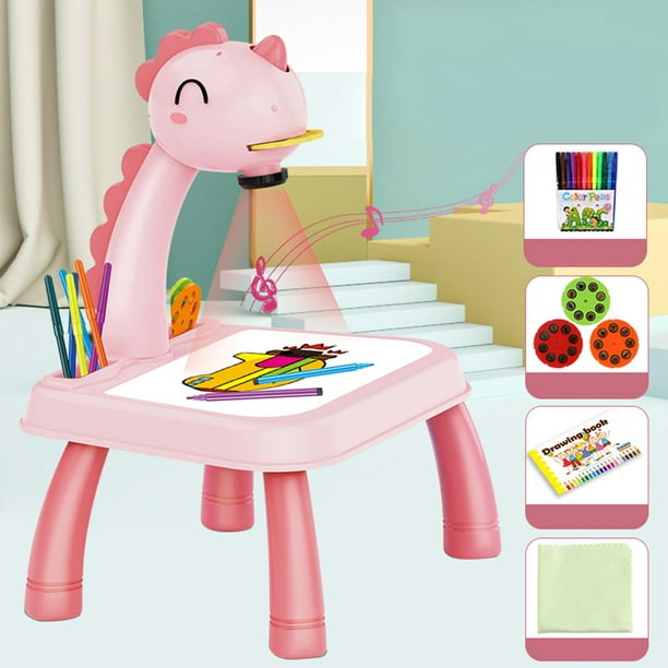 Proyector LED para niños mesa de dibujo de arte juguetes para Tmvgtek niños  tablero de pintura de escritura escritorio proyección Musical juguete  educativo para Aprendiza