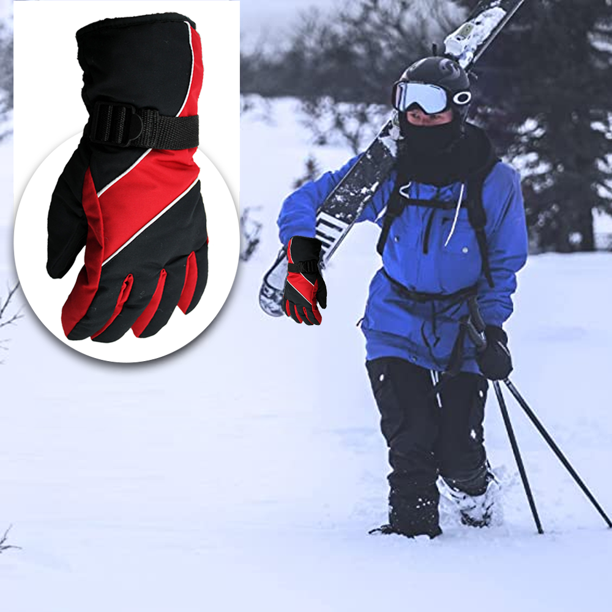  Guantes de esquí impermeables a prueba de viento para hombre,  con pantalla táctil cálida, guantes de nieve, antideslizantes, guantes de  esquí, guantes de esquí para moto de nieve y snowboard 