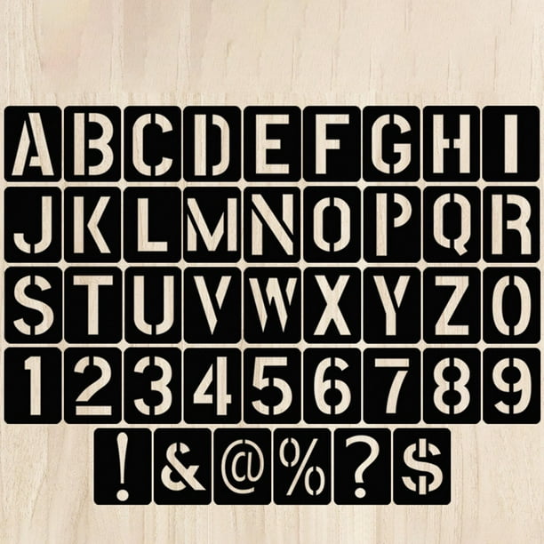 Plantillas de letras de 6 pulgadas para pintar sobre madera, 36 plantillas  del alfabeto, plantillas de números de letras retro, reutilizables y