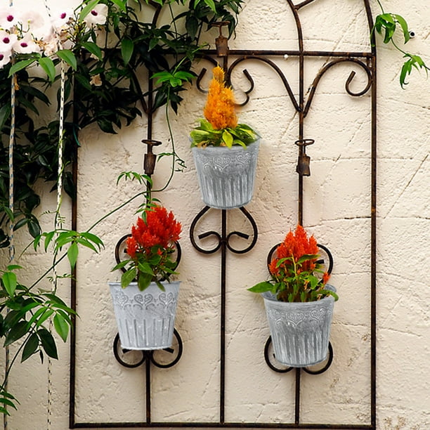 Macetas colgantes de pared para plantas de interior y exterior, pequeñas  macetas de plástico para balcón, porche y valla, macetas colgantes con