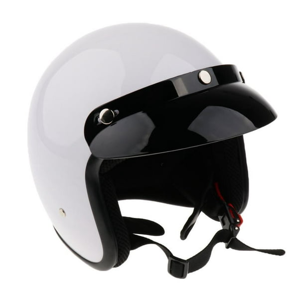 Retro Street - Medio casco de moto de calle, casco de motocicleta de cara  abierta 3/4 con visera, casco jet medio abierto para hombres y mujeres
