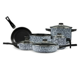 Batería de cocina Cinsa Granito de acero vitrificado antiadherente teflón  10 piezas