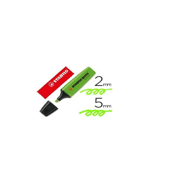 Caja de marcadores fluorescentes - 10 uds - Verde
