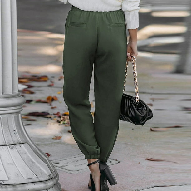 Pantalones Lápiz Pantalones casuales de mujer Pantalones de mujer de moda  Pantalones de bolsillo par Ygjytge para Mujer Verde T XL