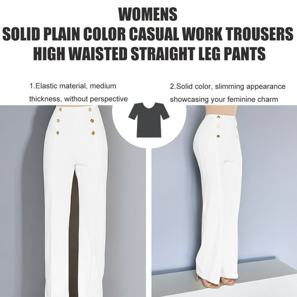 Pantalones para mujer, cintura alta, pierna de trabajo, elásticos,  casuales, rectos, de negocios, ajustados, para el trabajo